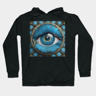 [AI Art] Eye Of Forget-Me-Not, Art Deco Style Hoodie